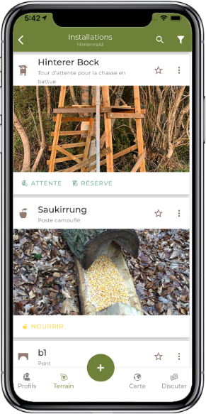 Smartphone - Vue de l'application